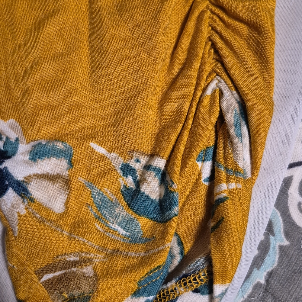 Croft & Barrow XL Bohemian Yellow Floral Blouse - Picture 2 of 8